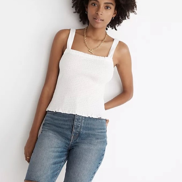 NWT Madewell Lucy Smocked Tank Top Small - Picture 5 of 5